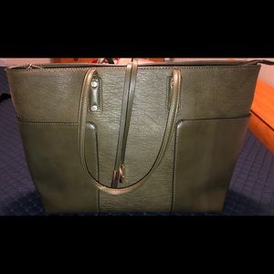 Camo green faux leather purse